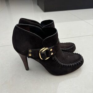 Tory Burch Brown Belen Suede Booties